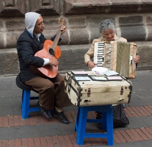 Quito  - uliczni grajkowie